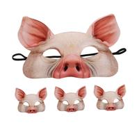 Toyvian 4pcs Breathable Half Face for Halloween Carnival Cosplay Party Lightweight EVA Animal Dress Up Accessory Comfortable Festival Costume Mask for Themed Roleplay Events