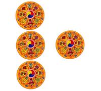 Toyvian 4pcs Buddha Sound Bowl Cushion Pad Beautifully Embroidered Meditation Mat for Singing Bowls for Home Decor and Mindfulness Practice Design