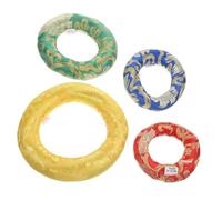 Toyvian 4pcs Buddhist Singing Bowl Mat Cushion Tibetan Meditation Accessories for Bowls Singing Cushion Ring Random Color