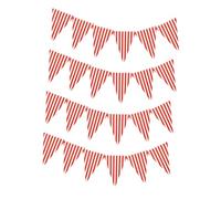 Toyvian 4pcs Carnival Circus Pennant Banner Party Decorations Striped Paper Flags for Birthday Festival Celebration Events Festive Atmosphere Enhancer