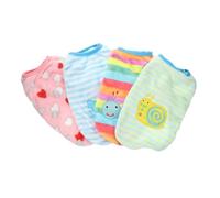 Toyvian 4Pcs Cartoon Dog Vest Warm and Durable Sleeveless Pet Clothes for Small Dogs and Cats Comfortable Fleece Costume for Autumn Adorable Designs Including Heart Caterpillar Horse and