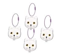 Toyvian 4PCS Cat Hair Memorial Keepsake Pendant Transparent Pet Hair Storage Box with Yellow Eye Design for Pet Souvenir and Home Decoration