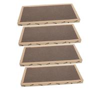Toyvian 4pcs Cat Scratcher Pad Square Natural Sisal Surface Flat Cat Claw Mat with Reinforced Edges for Furniture Protection and Easy Cleaning Couch Corner Protector