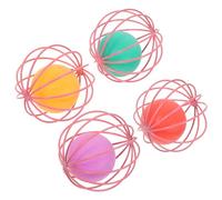 Toyvian 4pcs Cat Toy Balls Plastic Interactive Chase Balls for Cats Kittens Pet Toys Kitten Supplies Random Colors