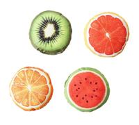 Toyvian 4pcs Catnip Fruit for Cats and Kittens, Bell Design Polyester Set | Fruits Modelling Style, Play with Your Cat, Attracts Interest and Curiosity, Keeps Pets Active
