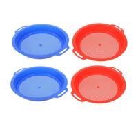 Toyvian 4pcs Children Sand Sifter Toy Plastic Sand Strainer Toy Outdoor Sifting Pan For Kids Family Trips Gardening Digging Travel Beach Party Finding Treasure Shells Rocks