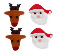 Toyvian 4pcs Christmas Hair Clips for Women and Cute Xmas Tree and Reindeer Antler Hairpins Comfortable Hair Accessories for Party Cosplay Daily Wear and Holiday Celebration