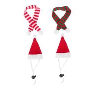 Toyvian 4pcs Christmas Pet Costume Accessories with Soft Headdress and Scarfs for Hamsters Rabbits Hedgehogs Guinea Pigs Lightweight Durable Festive Outfit for Holiday Parties and Photos