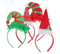 Toyvian 4pcs Christmas Themed Elf Hat Hairbands Xmas Hair Accessory for Party Cosplay Photo Props Festive Headbands Gift