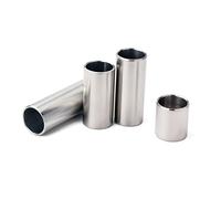 Toyvian 4pcs Chromed Steel Guitar Slides R35a Set 28mm 51mm 60mm 70mm Silver Blues Bass String Slider Finger Tubes for Electric and Acoustic Guitar