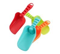 Toyvian 4pcs Colored Plastic Beach Spades for Lightweight Sandbox Digging in Vibrant Blue Red Orange Green Portable Outdoor Sand Play Tools for Summer Travel and Group Fun