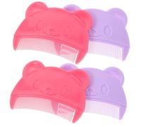 Toyvian 4pcs Comb Hair Combs Newborn Scalp Brush for Cradle Cap Cleaning Cute Bear Shaped for Home and Outdoor Use