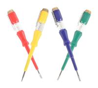 Toyvian 4pcs Compact Electrical Tester Pen Screwdriver with Steel Probe for Live Wire Detection and Circuit Testing, Convenient and Portable Tool for Electrical Maintenance and Random