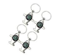 Toyvian 4pcs Compass Keychain Durable Portable Pocket Compasses for Hiking Camping Fishing Outdoor Sports Navigation Keyrings for Travel and Backpack Accessories
