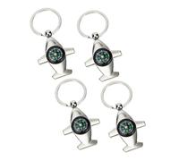 Toyvian 4pcs Compass Keychain Portable Hiking Compass Compact Keyring Navigational Tool for Outdoor Travel and Climbing Adventures