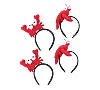Toyvian 4pcs Cute Cartoon Lobster and Crab Headbands for Women and Soft Animal Hair Accessories for Halloween Cosplay Costume Parties Dress Up and Celebrations