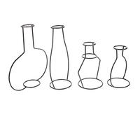Toyvian 4pcs Decorative Flower Vases Iron Hydroponic Containers with Transparent Design for Unique Centerpiece Decor for Home and Office Flower Management