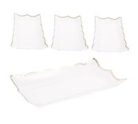 Toyvian 4pcs Disposable Rippled Edge Party Trays Heavy-Duty Paper Dessert Platters for Weddings Birthdays Catering Food Display Serving Platters