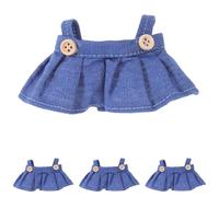 Toyvian 4pcs Doll Clothes Overalls Dress Cloth Overalls Skirt Outfits for 17cm Dolls Dress Up Clothes Cosplay Costume Accessories