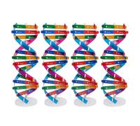 Toyvian 4pcs Double Helix Model Kit DIY Assemble DNA Model with Display Stand Biological Human Genes Learning Toys for Students