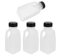 Toyvian 4pcs Drink Bottle Juice Container Milk Container 320ml Pp Sealed Comfortable to Hold Flat-bottomed Small Bottle for Lunch Can Be Tucked into A Bag Adults