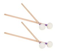 Toyvian 4pcs Drum Mallets Soft Felt Head Wood Handle Replacement Drumsticks for Musicians Percussion Sticks