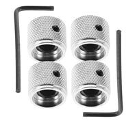 Toyvian 4pcs Electric Guitar Bass Control Knobs with Wrench Metal Volume Tone Replacement Potentiometer Caps for Wide Compatibility and Easy Installation
