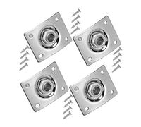 Toyvian 4pcs Electric Guitar Jack Socket Plate Silver Tone Connection for Guitar Input Jack for Studio Live Performance Supply