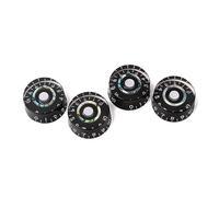 Toyvian 4pcs Electric Guitar Knobs Abalone B-stock for Guitar Machine Heads Black Knob Material
