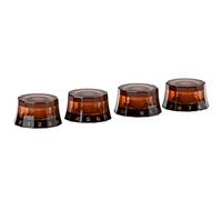 Toyvian 4pcs Electric Guitar Volume Knobs 12-point Tea Color Black Edge Guitar Potentiometer Knobs Set and Bass Accessories