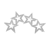 Toyvian 4pcs Elegant Five-pointed Star Brooch Pin in Silver Zinc Alloy, Versatile Style and Portable Decoration for Wedding and Party Accessories