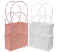 Toyvian 4pcs Elegant Flower Wrapping Box for Gift-giving Occasion, Practical Paper and Metal Bouquet Bags with Unique Design, for Valentine's Day and Bridal Shower Gifts