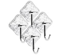 Toyvian 4pcs Elegant PET Adhesive Wall Hooks for Clothes and Towels | No-drill Installation, Damage-free Organizer, Living Room and Study Use, for Small Household Items