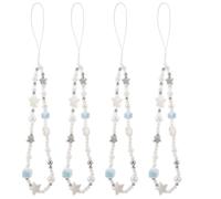 Toyvian 4pcs Elegant Resin Bead Lanyard with Seashell and Star Shapes, Doubles as Camera Wrist Strap, Prevents Accidental Drops, for Outdoor Photography and Daily Outings