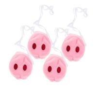 Toyvian 4pcs Embroidered Plush Pig Nose Cosplay Accessories Compact Animal Nose Props for Halloween Party Carnivals Masquerade Costume Role Play