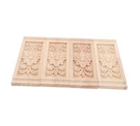 Toyvian 4pcs European Style Wood Corbels Unpainted Solid Carved Wooden Appliques for Furniture Doorways Home Decor Elegant Architectural Embellishments