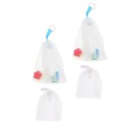 Toyvian 4pcs Facial Soap Saver Foaming Net Bags with Sponge Mini Flower Design, Portable Soap Pouches for Face Cleansers, Convenient Bubble Making, Suitable for Daily Face Washing