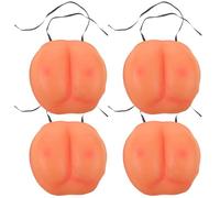 Toyvian 4pcs Fake Butt Costume Accessories: Halloween Fake Butt Prank Supply - Elastic False Buttocks For Party Pranks Cosplay And Novelty Tricks