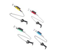 Toyvian 4pcs Fishing Bite Alarm Swingers Silent No Light Fishing Alert Indicators with Quick Adapter for Rods Iron Plastic Construction Versatile for River and Lake Angling