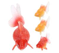 Toyvian 4pcs Floating Artificial Goldfish Models Realistic Koi Fish Tank Decor for Aquarium Educational Biology for Multipurpose Indoor Outdoor Decoration