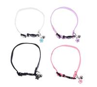 Toyvian 4pcs Floral Cat Collar Breathable Comfortable Floral Design for Kittens Washable Durable Neck Decor Purple Pink Green