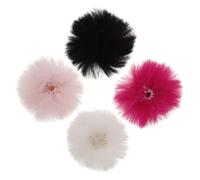 Toyvian 4pcs Fluffy Mic Covers for Lapel Mics Windproof Microphone Windscreen Muffs Diy Style Compatible Outdoor Recording