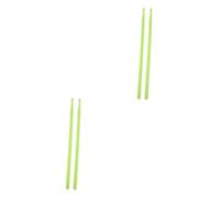 Toyvian 4pcs Fluorescent Green Nylon Drumsticks Led Lights Practical and Lightweight for Marching Bands Acoustic Kits and Daily Practice
