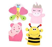 Toyvian 4pcs Folding Bath Mitts for Newborns Washcloths for Body Adorable Cartoon Animals Boys and Girls Bath Supplies Random Style