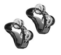 Toyvian 4pcs Foot Tambourines Multi-functional Percussion Instrument for Adults and Boys and Girls for Stage Music Education and Band Activities