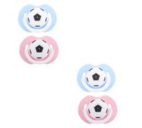 Toyvian 4pcs Football Themed Silicone Pacifiers Soothing Teething Dummy for Newborns Safe Design for Comfort