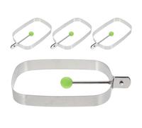 Toyvian 4PCS Fried Egg Mold, Stainless Steel Egg Ring, Square Griddle Pancake Shapers with Handle for Breakfast Omelette Sandwich Grill Accessories 13.5cm