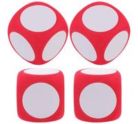 Toyvian 4pcs Giant Foam Dice Blank: 60mm Dry Erase Writable Jumbo Big Dice Game Classroom Math Teaching Prop, Six Sided Playing Education Game Blocks Cubes for Painting, Diy Projects