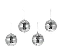 Toyvian 4Pcs Glass Mirror Disco Balls Bar Mirror Balls and Disco Party Decorations - Shiny Classic Design Reflective Sphere Hanging Decoration for Dance Floors and Photos