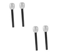 Toyvian 4pcs Glitter Microphone Props for Boy Girl Fun Simulation Microphone Toys for Parties Lightweight Easy Hold Stage Accessories for Birthday Celebrations and Themed Events
